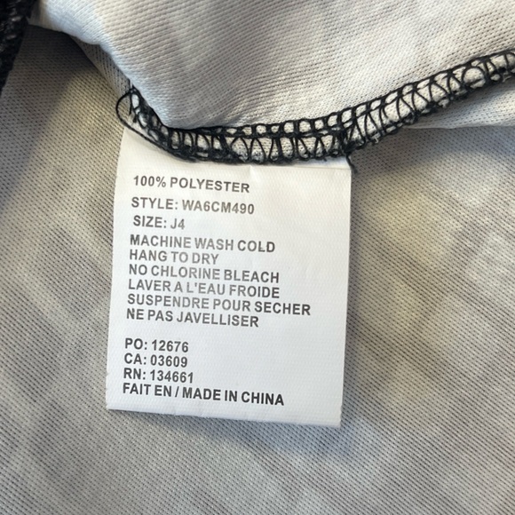 Tierra + Tutu Structured Abstract Black Gray Short Sleeve Cropped Top - J4 - Picture 6 of 7